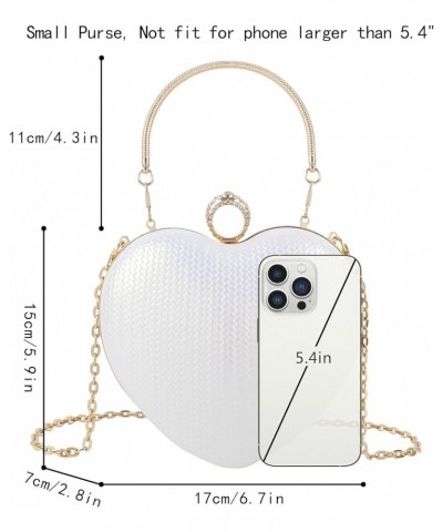 Mily Heart Shape Clutch Bag Messenger Shoulder Handbag Tote Evening Bag Purse 7650+white $16.23 Evening Bags