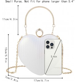 Mily Heart Shape Clutch Bag Messenger Shoulder Handbag Tote Evening Bag Purse 7650+white $16.23 Evening Bags