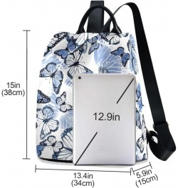 Beautiful Watercolor Gentle Blue Butterfly Women Fashion Backpack Purse Travel Ladies College Shoulder Bags $21.19 Backpacks