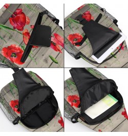 Red Poppy Flower Sling Crossbody Bag for Women Men, Sling Backpack Travel Hiking Casual Daypack Chest Bag Purse Shoulder Bag ...