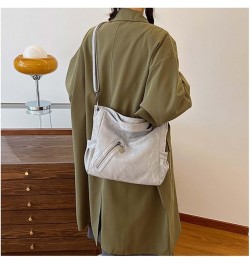 Versatile women's bag, one shoulder crossbody bag, commuting bag, tote women's bag Grey $17.18 Crossbody Bags