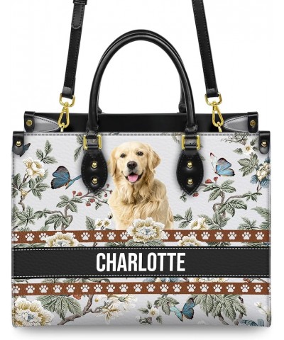 Personalized Golden Retriever Dog Handbags, Custom Name Dog Leather Bags, Purses, Shoulder Bag, Gift For Dog Mom Dog Lover St...