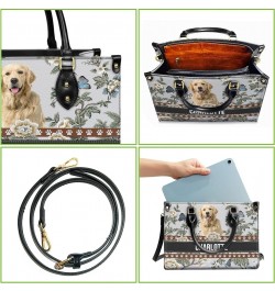 Personalized Golden Retriever Dog Handbags, Custom Name Dog Leather Bags, Purses, Shoulder Bag, Gift For Dog Mom Dog Lover St...