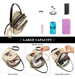 Cartoon Reading Book Girl Women's Crossbody Handbags with Zipper, Casual Leather Cell Phone Purse Crossbody Bags for Ladies $...