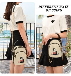 Cartoon Reading Book Girl Women's Crossbody Handbags with Zipper, Casual Leather Cell Phone Purse Crossbody Bags for Ladies $...