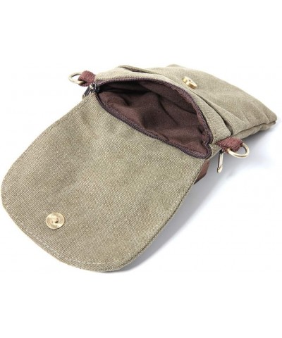 Vintage Embroidered Canvas Small Flip Crossbody Bag Cell Phone Pouch for Women Wristlet Wallet Bag Coin Purse Armygreen 01 $9...