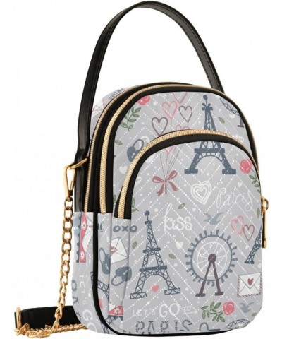 Eiffel Tower Valentines Day Crossbody Bags for Women Hand Bag Small Sling Shoulder Travel Bag Mini Wallet Phone Purse $12.38 ...