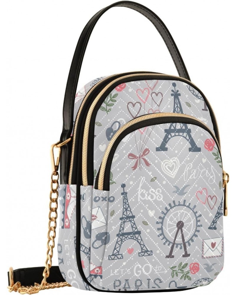 Eiffel Tower Valentines Day Crossbody Bags for Women Hand Bag Small Sling Shoulder Travel Bag Mini Wallet Phone Purse $12.38 ...