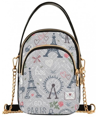 Eiffel Tower Valentines Day Crossbody Bags for Women Hand Bag Small Sling Shoulder Travel Bag Mini Wallet Phone Purse $12.38 ...