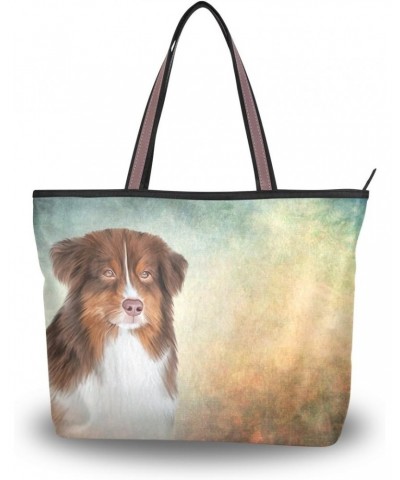 My Daily Women Tote Shoulder Bag Australian Shepherd Dog Handbag Large $15.11 Shoulder Bags