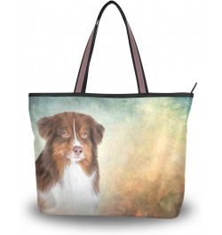 My Daily Women Tote Shoulder Bag Australian Shepherd Dog Handbag Large $15.11 Shoulder Bags