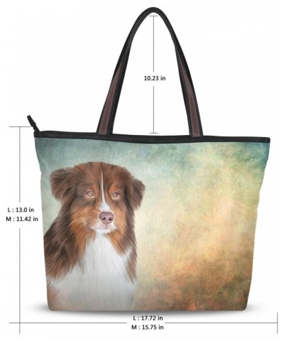 My Daily Women Tote Shoulder Bag Australian Shepherd Dog Handbag Large $15.11 Shoulder Bags