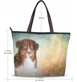 My Daily Women Tote Shoulder Bag Australian Shepherd Dog Handbag Large $15.11 Shoulder Bags