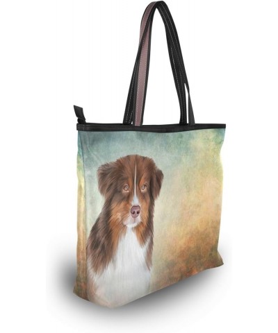 My Daily Women Tote Shoulder Bag Australian Shepherd Dog Handbag Large $15.11 Shoulder Bags