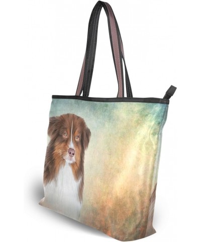 My Daily Women Tote Shoulder Bag Australian Shepherd Dog Handbag Large $15.11 Shoulder Bags