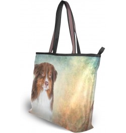 My Daily Women Tote Shoulder Bag Australian Shepherd Dog Handbag Large $15.11 Shoulder Bags