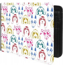 Unique Desige Pattern - Hand Drawn Dogs Different Breeds, Slim Front Pocket Wallet Billfold RFID Blocking $8.34 Wallets