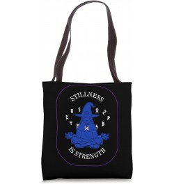 Meditation Stillness Is Strength Yoga Witch Halloween Medita Tote Bag $15.25 Totes