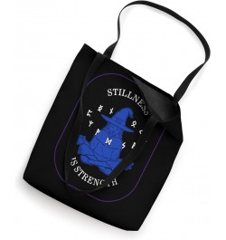 Meditation Stillness Is Strength Yoga Witch Halloween Medita Tote Bag $15.25 Totes