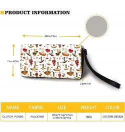 Sunflower Flag Print PU Leather Wallet for Women Zip Around Cell Phone Credit Card Holder Clutch Purse with Wrist Strap for T...