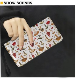 Sunflower Flag Print PU Leather Wallet for Women Zip Around Cell Phone Credit Card Holder Clutch Purse with Wrist Strap for T...