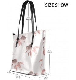 Handbags for Women Tote Bags with 11.08"(L) x 3.54"(W) x 11.02"(W) - Fish Teal Veiltail Goldfish $18.91 Totes