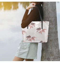 Handbags for Women Tote Bags with 11.08"(L) x 3.54"(W) x 11.02"(W) - Fish Teal Veiltail Goldfish $18.91 Totes