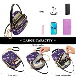 Space Galaxy Women's Crossbody Handbags Quilted Shoulder Bag with Chain Strap Constellation Trendy Cross Body Cell Phone Cros...