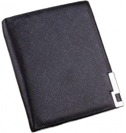 Men's Cross Pattern Wallet Fashion Iron Sheet Short Wallet Card Holder (Color : Vertical Khaki) Black $19.47 Wallets