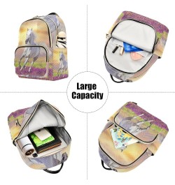 Small Backpack for Women Travel Bag White Horse Run Gallop in Flowers Daypack Purse Fashion Shoulder Bag Rucksack Medium B541...