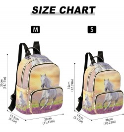 Small Backpack for Women Travel Bag White Horse Run Gallop in Flowers Daypack Purse Fashion Shoulder Bag Rucksack Medium B541...