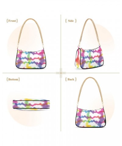 Crossbody Bags for Women Shoulder Purse Hippie Tie Dye Handbags Stylish Clutch Purse with Chain Strap $17.09 Totes