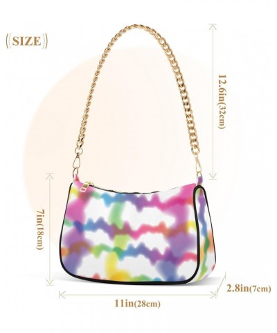 Crossbody Bags for Women Shoulder Purse Hippie Tie Dye Handbags Stylish Clutch Purse with Chain Strap $17.09 Totes