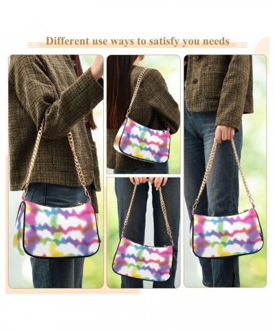 Crossbody Bags for Women Shoulder Purse Hippie Tie Dye Handbags Stylish Clutch Purse with Chain Strap $17.09 Totes