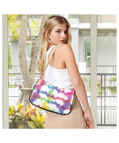 Crossbody Bags for Women Shoulder Purse Hippie Tie Dye Handbags Stylish Clutch Purse with Chain Strap $17.09 Totes