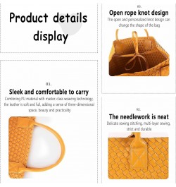 Designer Fashion Woven Vegan Leather Shopper Bag Bucket Bag Handbags and Purses Women Tote Bag Large Capacity Shoulder Bags S...