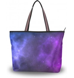 Hobo Purses and Handbags for Women Starry Sky Shoulder Handbag With Zipper Starry Sky $13.10 Others