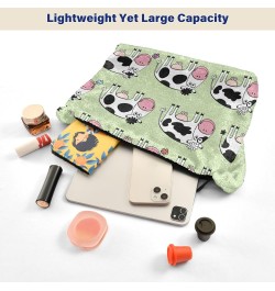 Cartoon Cute Cows Furry Tote Bag for Women Crossbody Bag Shoulder Purse Handbag Satchel Handbag with Zipper for Autumn Winter...