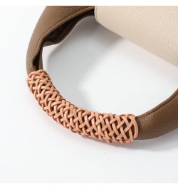 PU Leather Woven Hand-held Crescent Bag Womens Bag Underarm Bag Versatile Shoulder Bag Niche Handbag D $37.38 Totes