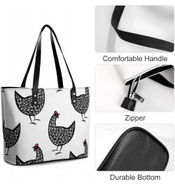 Womens Handbag Hens Farm Animals Leather Tote Bag Top Handle Satchel Bags For Lady $16.80 Totes