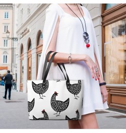 Womens Handbag Hens Farm Animals Leather Tote Bag Top Handle Satchel Bags For Lady $16.80 Totes