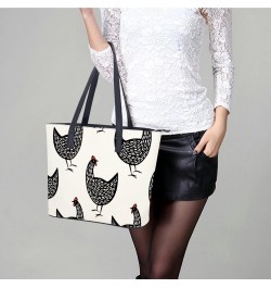 Womens Handbag Hens Farm Animals Leather Tote Bag Top Handle Satchel Bags For Lady $16.80 Totes