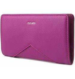 Pixie Mood Sophie 6.75 x 3.75 Vegan Leather Snap Closure ID Card Wallet, Black Fuchsia Pink $17.93 Wallets