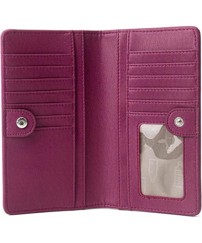 Pixie Mood Sophie 6.75 x 3.75 Vegan Leather Snap Closure ID Card Wallet, Black Fuchsia Pink $17.93 Wallets