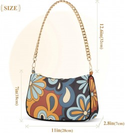 Floral Psychedelic Shoulder Bag for Women Chain Handbags with Zipper Womens Tote Satchel Bags $12.60 Satchels