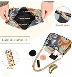 Floral Psychedelic Shoulder Bag for Women Chain Handbags with Zipper Womens Tote Satchel Bags $12.60 Satchels