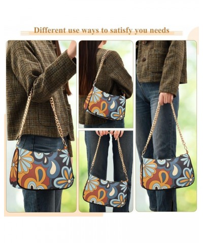 Floral Psychedelic Shoulder Bag for Women Chain Handbags with Zipper Womens Tote Satchel Bags $12.60 Satchels