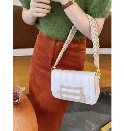 Small Vegan Leather Purse for Women Shopper Purse with Woven Shoulder Strap, Women Shoulder Bags for Daily Going Out White $1...