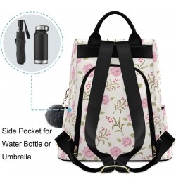 Pink Rose Backpack Purse for Women Anti Theft Fashion Back Pack Shoulder Bag $22.79 Backpacks