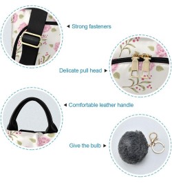 Pink Rose Backpack Purse for Women Anti Theft Fashion Back Pack Shoulder Bag $22.79 Backpacks